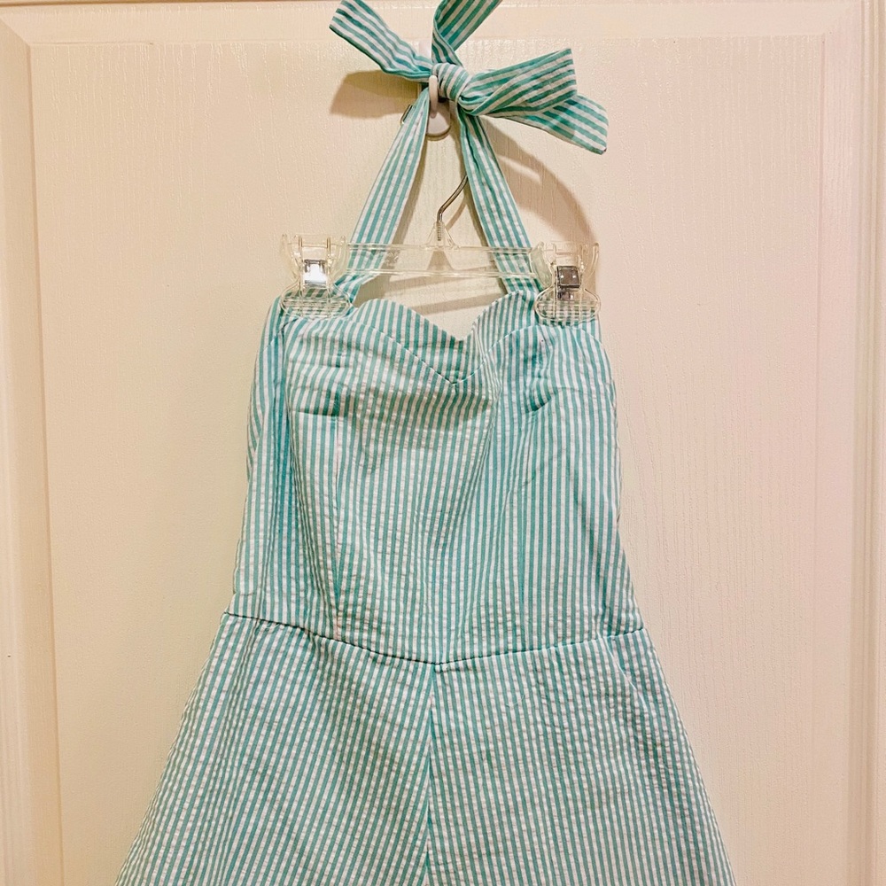 Mint striped shorts jumper